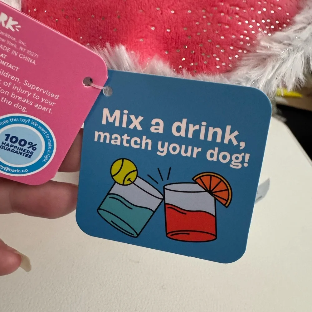 Bark Pawsmo cocktail dog toy